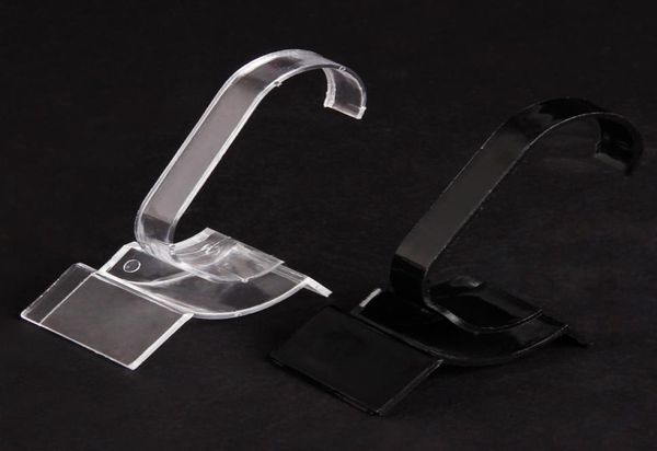 

whole 20 blackclear plastic watch display stand holder0126338944, Black;white