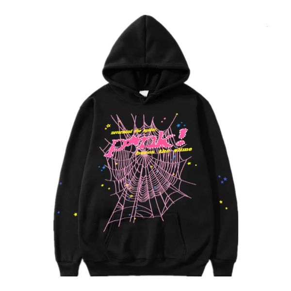 

spider hoodie pink spider hoodie young thug sp5der hoodie tracksuit 555555 men women hoodie web jacket sweatshirt spider 555 spider59, Black