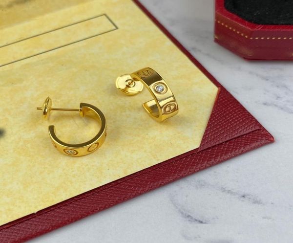 

love jewelry customization luxury fashion huggie 2023 new official reproductions brand designer 18k brass gold plated 925 silver n6277672, Golden;silver
