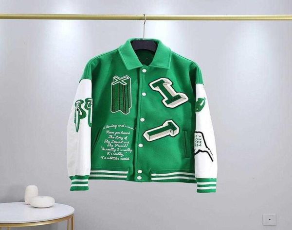 

men039s jackets 2021 fashion brand men jacket  vintage loose long sleeve green baseball man039s hip hop autumn varsity99630364577962, Black;brown