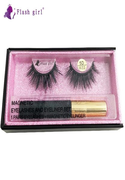 

w33 1 pair 5d mink eyelashes custom packaging magnetic eyelashes with liquid eyeliner eyelashes whole vendor8745440