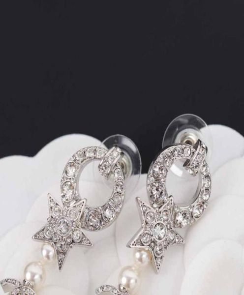 

drop earring with diamond and pearl in platinum color for mother and girl friend jewelry gift ps354956589007929190, Golden