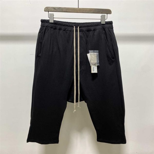 

men's pants rick ro owens hanging crotch japanese loose small straight leg harlan octuple personalized high street men's2794, Black