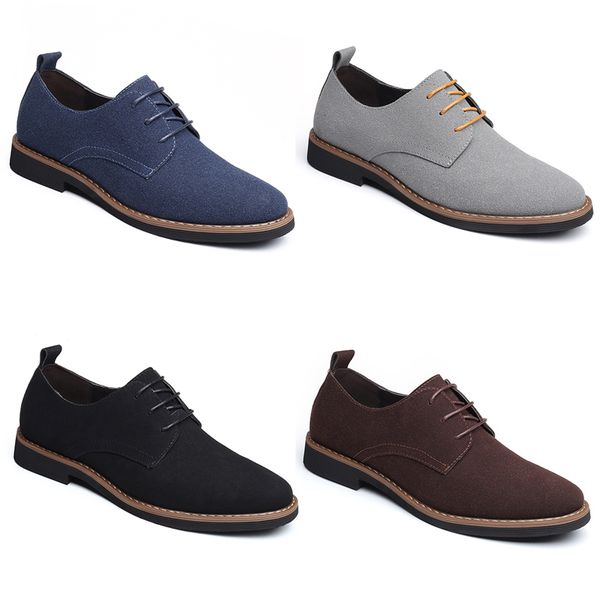 

2023 large size business casual shoes men black brown blue grey anti-suede mens sneakers breathable color 4