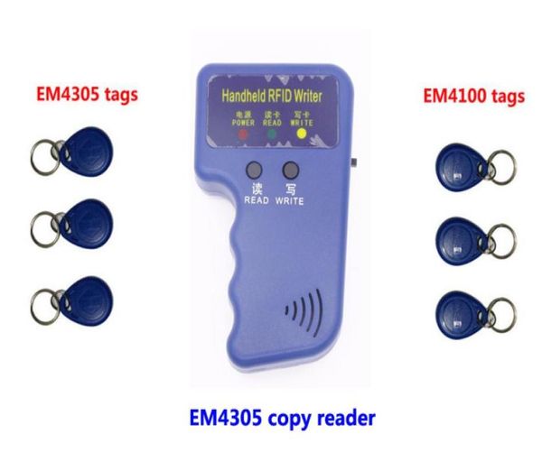 

5pcs rfid handheld copier reader125khz duplicate device id card copy write 3 copied em4305 3 em41006466871