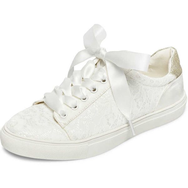 

handmade sneakers comfortable wedding bridal shoes ivory lace satin, Red;white