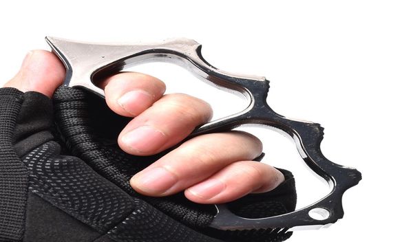 

silver bronze thin steel brass knuckle dusters self defense personal security women's and men's selfundefineddefense pendant246837