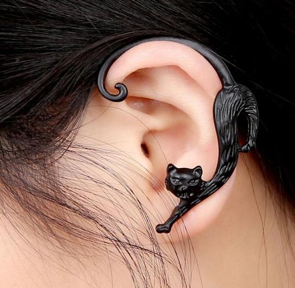 

gothic punk rock cat bite ear wrap cuff earrings for women fashion voluptuous kitten cuff earrings 1pc58735114252608, Silver