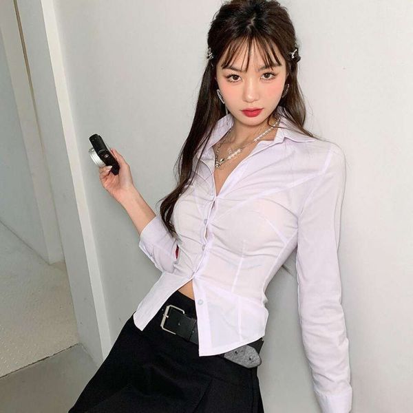 

autumn pure desire white chic shirt female girl slimming t
