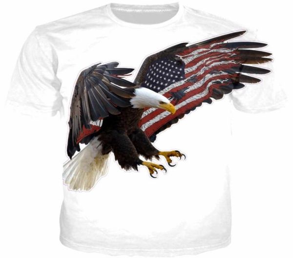 

3d short sleeve t shirt eagle print casual us flag design fashion mens summer clothing famous plus size xxs4xl4256262, White;black