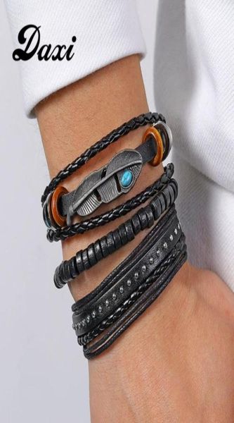 

daxi men fashion bracelets for mens charms bracelet beaded braclets braided leather bracelet men accessories jewelry gift60469273417877, Golden;silver