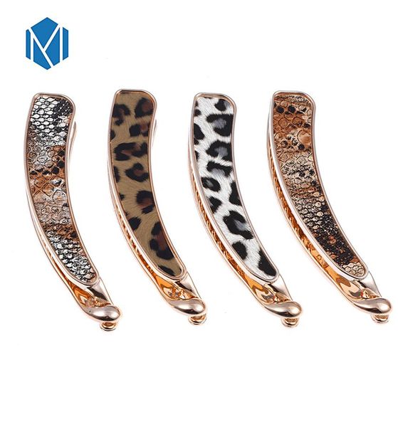 

women fashion leopard hair accessories alloy banana hair clip snakeskin style headwear7267482, Slivery;white
