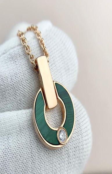 

ring diamond necklace fashion natural malachite letter pendant lady jewelry couple gift9951124, Silver