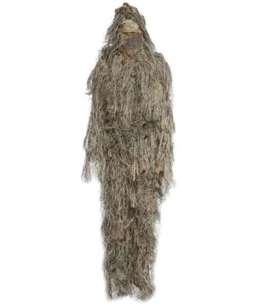 

hunting woodland 3d bionic leaf disguise uniform cs camouflage suits set sniper ghillie suit jungle outdoortrain hunting cloth3450314, Black;green