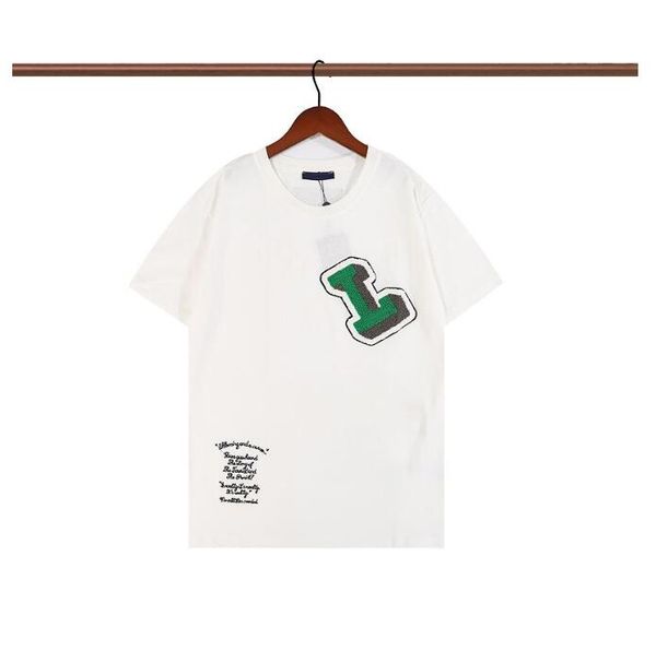 

2023 summer paris mens t-shirts designer tee luxury flocking letter tshirt t shirt classic fashion green womens short sleeve casual cotton t, White;black