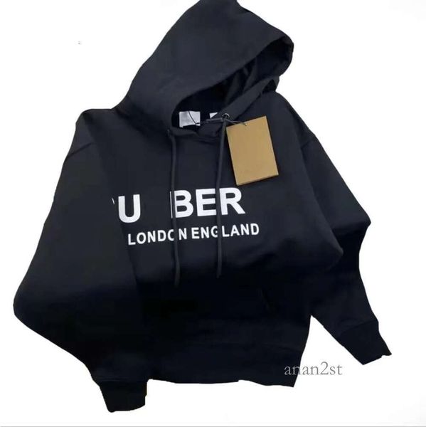 

designers men's hoodies women letter hoodie street autumn winter hooded pullover round neck long sleeve hoody clothes sweatshirts, Black