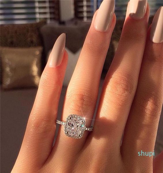 

promise ring 925 sterling silver cushion cut 3ct diamond engagement wedding band rings for women men jewelry1742641, Slivery;golden