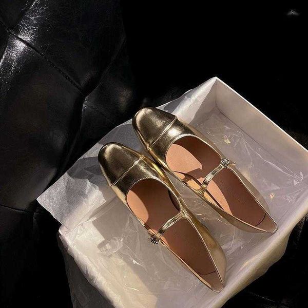 

dress shoes summer square head gold women's mid heel cow leather rib sole buckle sheepskin insole, Black
