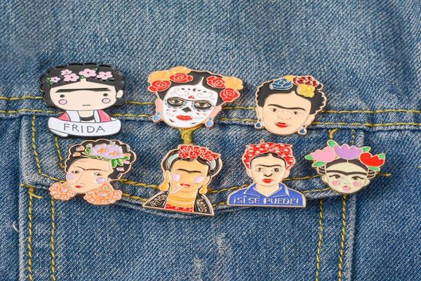 

fashion mexican artist enamel pins creative women metal decoration brooch bag button lapel pin men broach jewelry gift lttta7061455183, Gray