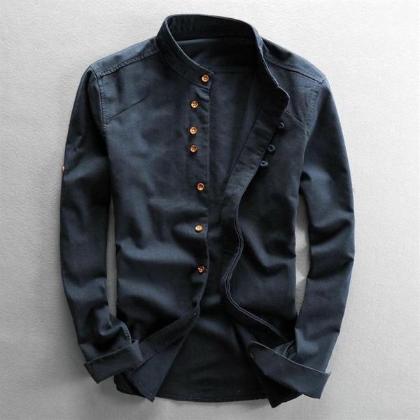 

men's cotton linen shirts long sleeve men casual slim mandarin collar summer beach shirt plus size 5xl295s, White;black