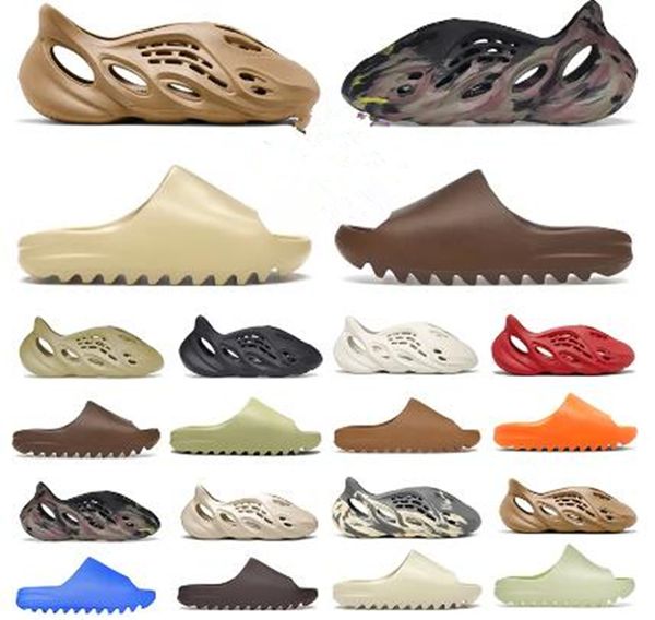 

2023 rubber foam slippers men woman sandals ochre bone black white resin slides pure slipper eva slide classic clog slide foam runners yeezi