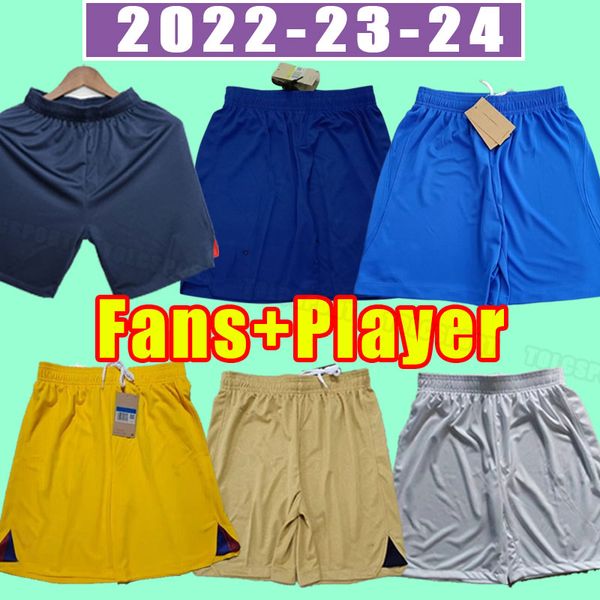 

ansu fati pedri soccer shorts 22 23 24 lewandowski gavi adama raphinha 2022 2023 2024 barcelonas f. de jong dest men football pants home awa, Black;yellow
