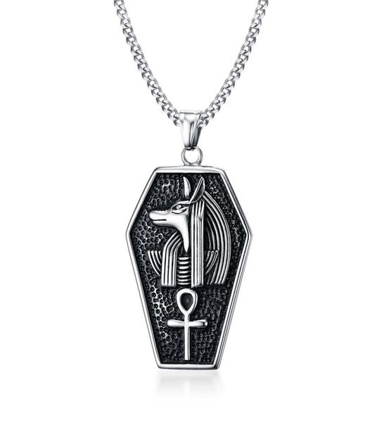 

anubis necklace stainless steel men039s egyptian ankh necklaces gift ideas for him pendant7969404, Silver
