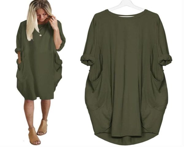 

maternity women casual loose cotton dress with pocket ladies o neck long female t shirt streetwear plus size 5xl vestidos2865830, White