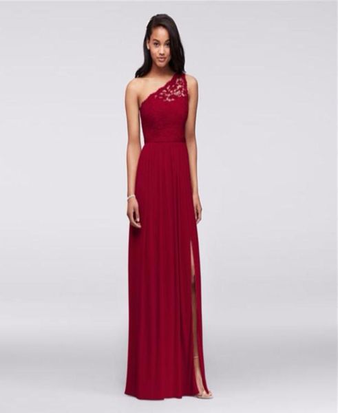 

long one shoulder lace bridesmaid dress f17063 chiffon and lace wedding party dress evening dress formal dresses vestidos de festa3173224, White;pink