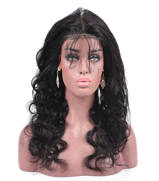 

brazilian human hair body wave 360 lace frontal closure with baby hair natural color 22542inch peruvian malaysian indian 360 fr4736268, Black