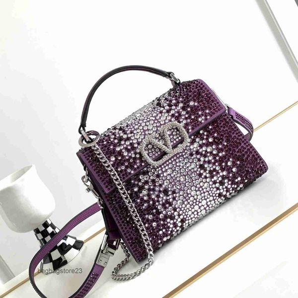 

small designer bag diamonds gradient crystal valentiino version bags square ins chain mini briefcase handbag women lady shiny bling handbags