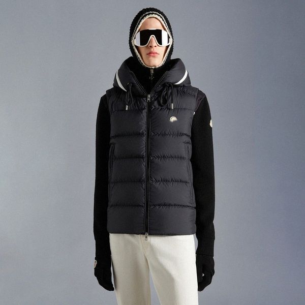 

designer mens vests thick sleeveless puffer vest down parkas hooded casual hip hop o5ia#, Black;white