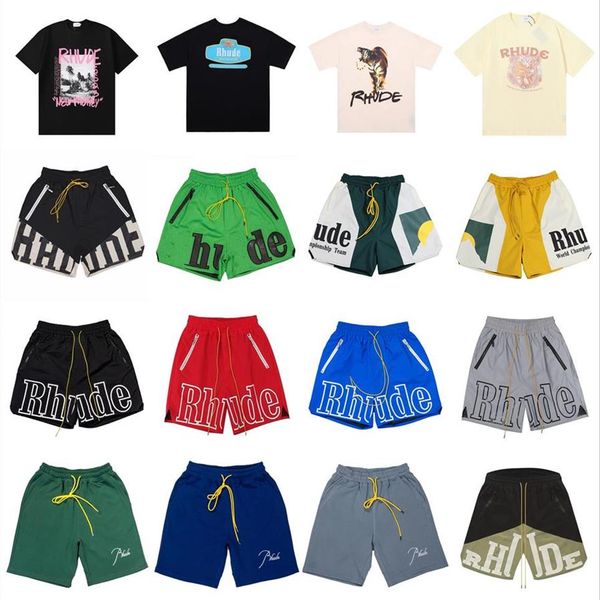 

designer mens shorts rhude short summer knee length hip hop loose print letter oversized men264p, White;black