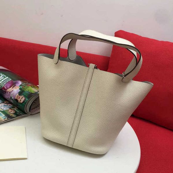

happy buy bag2023classic better selling vegetable basket bags picotin lock female genuine leather brand fashion handbag large cvn underarm b