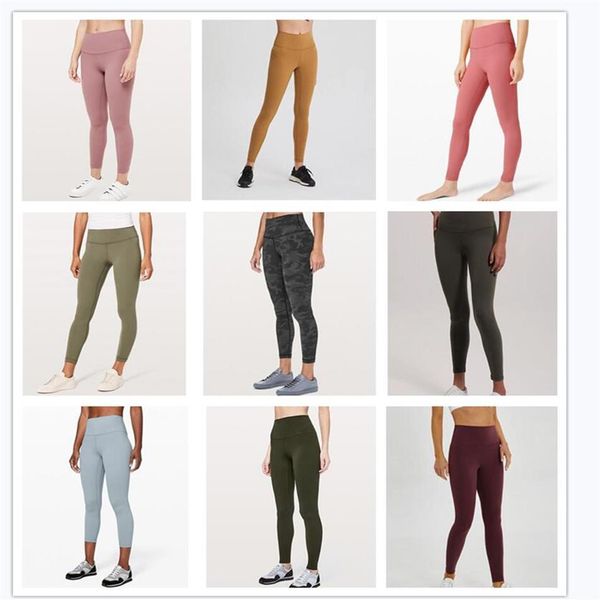 

32 womens yoga outfits leggings suit pants high waist sports raising hips gym wear legging align elastic fitness tights workout n92814, White;black