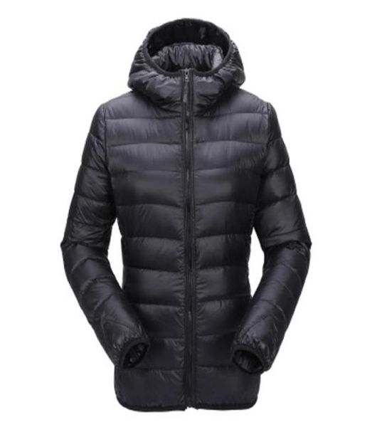 

qnpqyx new women ultra light down jacket hooded winter coat slim fit solid zipper overcoat autumn winter women parka jacket outwea3542204, Black