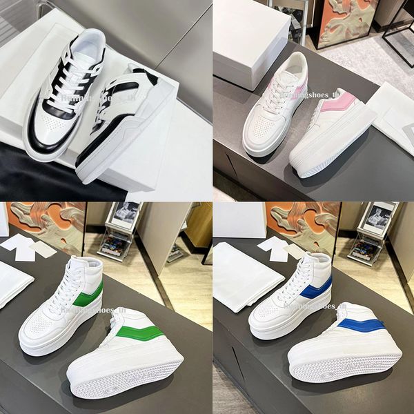 

designer sneakers calfskin platform shoes women shoes men sneakers wedge outsole trainers rubber sneaker casual shoe block fluorescent white, Black
