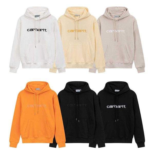 

japanese fashion brand sweater jacket kahart classic letter embroidery youth hoodie sweater, Black