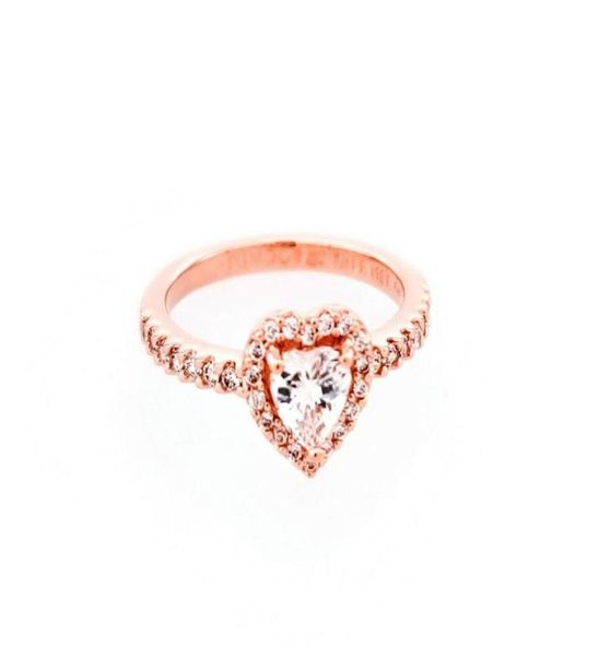 

rose gold heart rings fits for original style jewelry sparkling elevated heart ring 188421c023928438, Silver