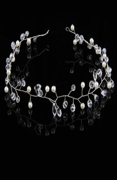 

sparkly gold silver hair jewelry crystal faux pearl tiaras hairbands for bride wedding party crowns headbands shining rhinestone h2855931
