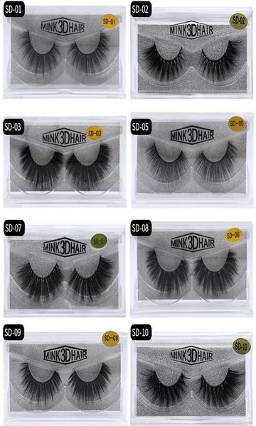 

20 style 3d mink hair fake eyelash 100 thick real mink hair false eyelashes natural extension fake eyelashes dhl 2213776