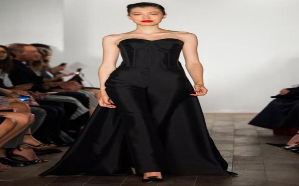 

2019 elegant mother of the bride pant suits jumpsuit corset exposed boning womens formal party prom dresses evening wear6618152, Black;red