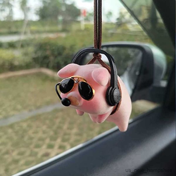 

decorations cute panda/pig/tiger car pendant auto mirror pendants swing pig interior accessories creative gift r230811