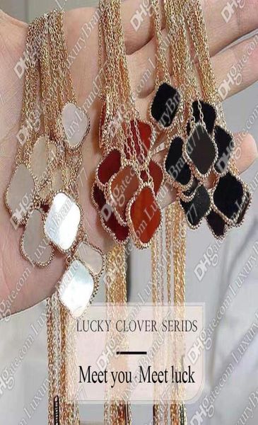 

fashion classic4four leaf clover necklaces pendants motherofpearl stainless steel plated 18k for womengirl valentine039s bi1968013, Silver