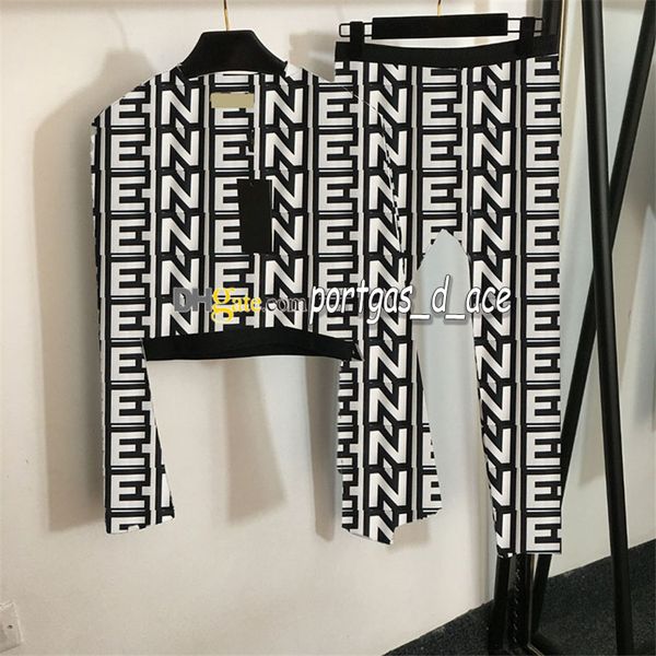 

letter printed women tracksuit vintage long sleeve women yoga outfits sports casual gym yoga set jogging leggings, Black