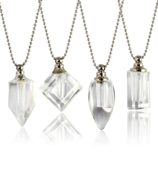

pendant necklaces 2pcs clear crystal vials urn jewelry cremation necklace for ashes3159982, Silver