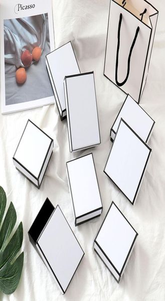 

multisizes white and black gift packing boxes shopping paper bags retail jewelry packaging for earring ring bracket pendant neckl2142410, Black;white