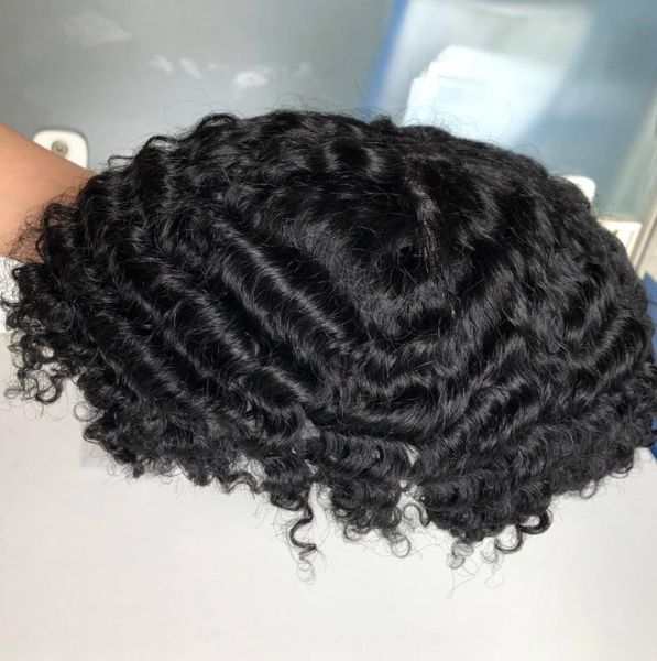 

wave toupee brazilian virgin human hair pieces mono lace with pu around for men express delivery3188749, Black