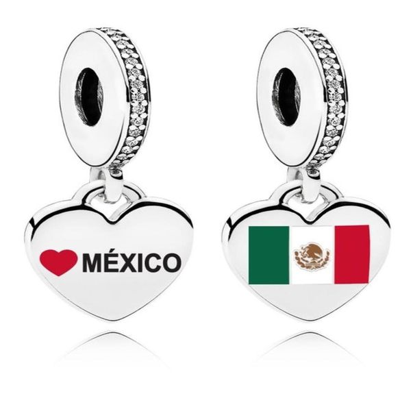 

new mexico flag dangle charms 925 sterling silver heart pendant bead fit charm necklace pendant bracelet diy for women jewelry who9244910, Bronze;silver