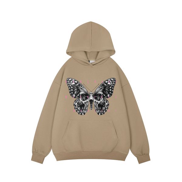 

high street print pullover baggy hoodies for men women hooded sweatshirts, Black;brown
